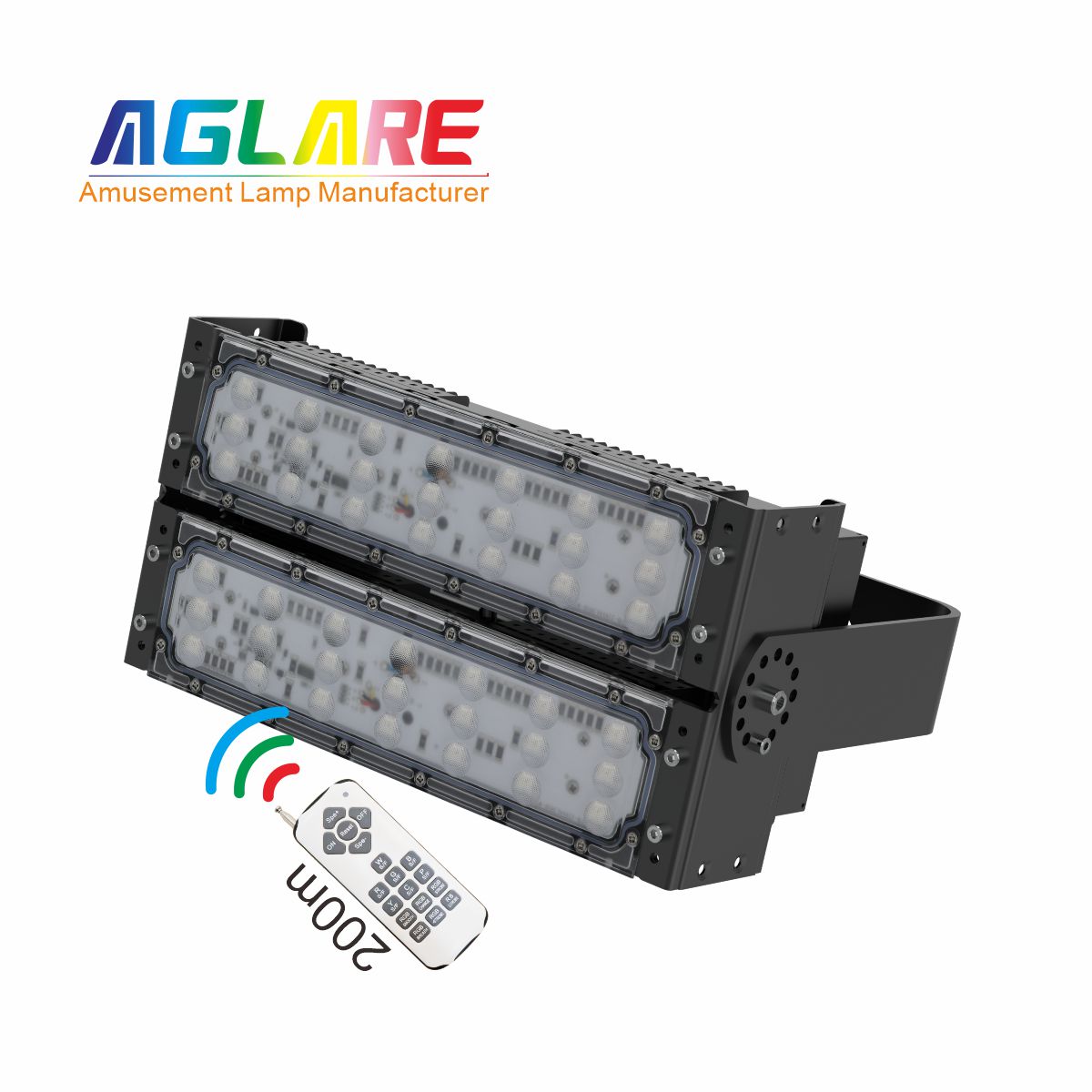100W LED彩色泛光灯 RGB投光灯带遥浚？？？？仄